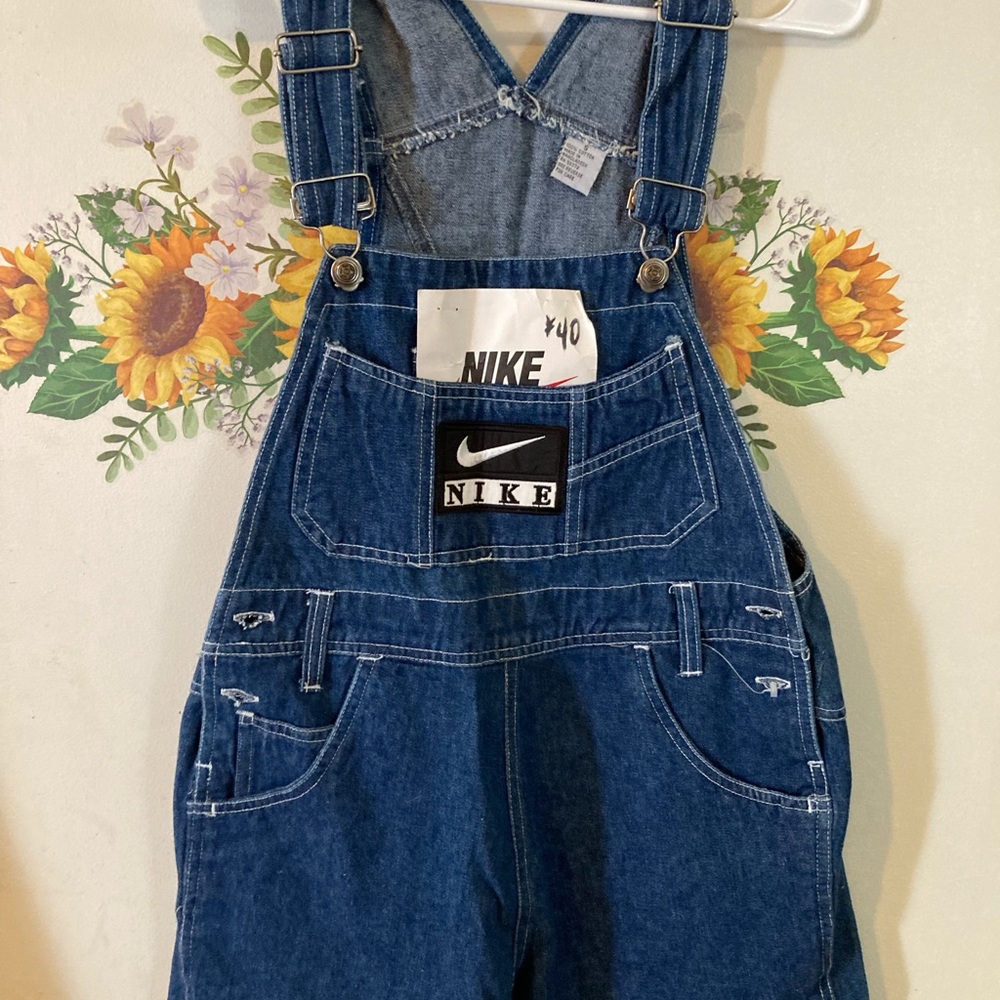Vintage Nike overalls. Size small. Blue Jean material  worn back in the day